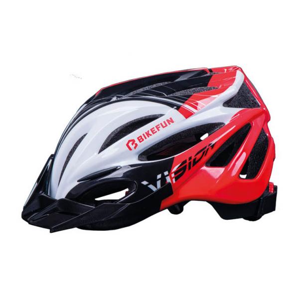 Casca BikeFun VISION culoare rosu / negru / alb, marime L (58-61cm) Casti pentru bicicleta