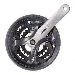 Angrenaj Shimano FC-M361-S, lungime brate 175mm, 3 foi (42-32-22T), 7/8-viteze, cu protectie, culoare argintiu / negru Angrenaje si Monoblocuri