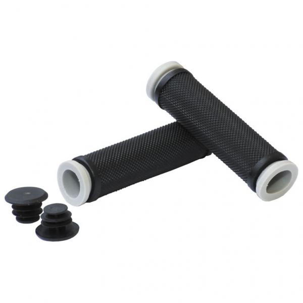 Mansoane BikeFun SOFT RUBBER, lungime 128mm, culoare negru / gri Mansoane si Ghidoline